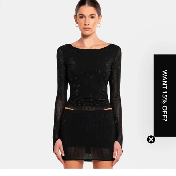 MESHA Rhinestone Blouse - Picture 4 of 7